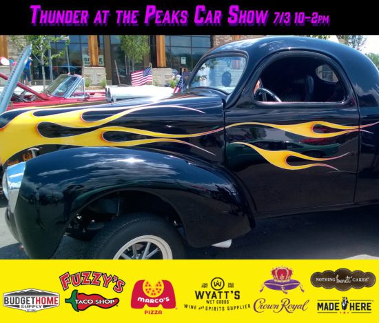 Thunder at the Peaks Car Show July 3rd 10am