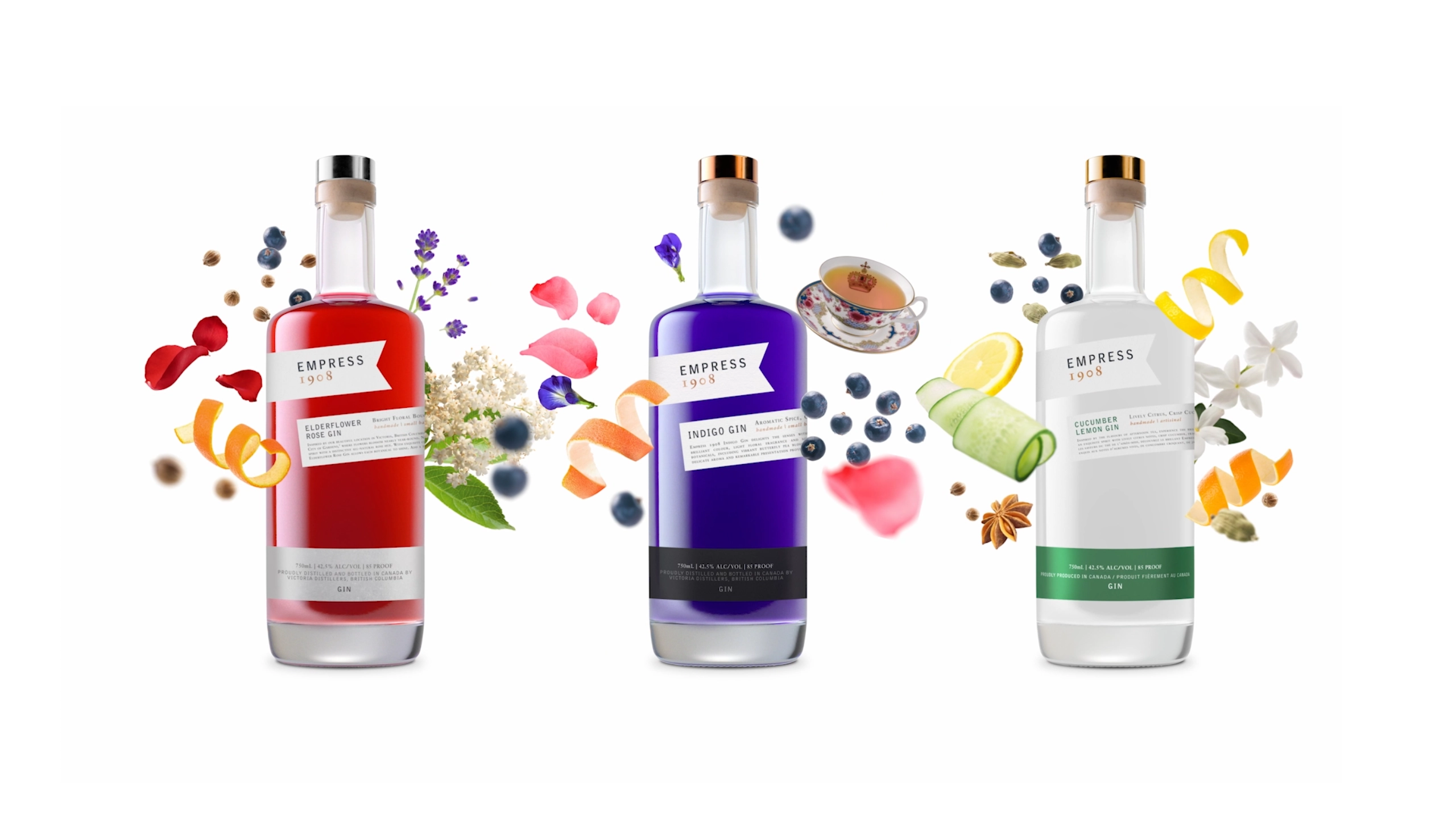 empress gin in bottles