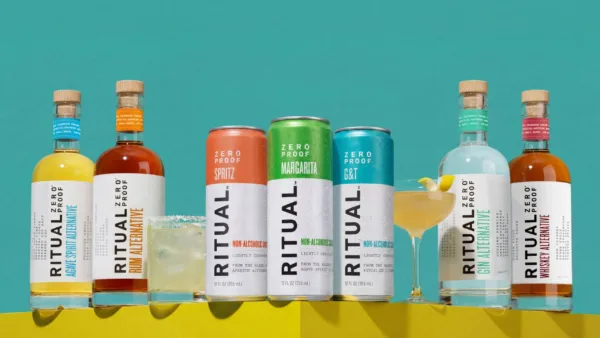 ritual alternative non-alcoholic drinks background featuring drinks and mocktails