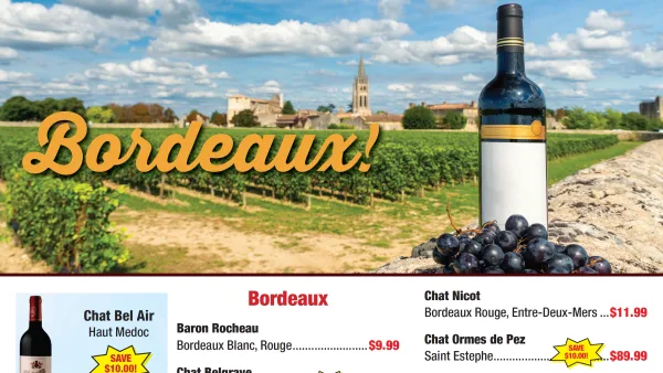 weekly ad 10-22-2026 featured image bordeaux wine bottle on table with vineyard in background