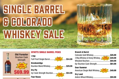 weekly ad 4-23-26 featured image single barrel colorado whiskey sale