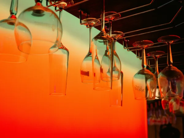 wine glasses hanging